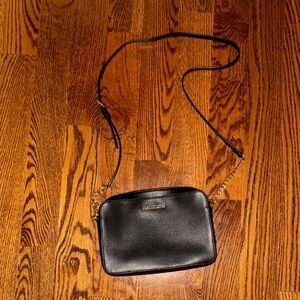 Michael Kors Black Leather Crossbody Bag